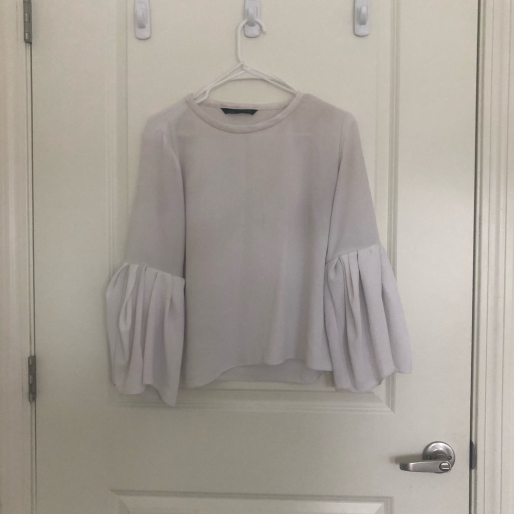 Zara White Blouse with Bell sleeves